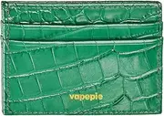 [vapepie] Credit Card Holder Wallet, Slim Credit Card Cases Holder, Premium Leather Pocket Small Wallet with Realistic Crocodile Skin Texture, 4 Card Slots and 1 Cash Pocket for Men Women (Green)
