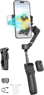 Hohem Isteady V3 Gimbal Stabilizer for Smartphone, AI Tracker Fill Light,Detache