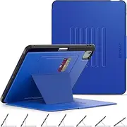SEYMAC stock Case for iPad Air 13 Inch M2 Chip 2024 with Multi-Angles & Magnetic Stand, Pen Holder, Card Slot, Auto Sleep/Wake & Protective Function, Blue