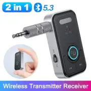 2 In 1 Wireless Bluetooth 5.3 Transmitter Receiver 3.5mm AUX Audio Adapter Car