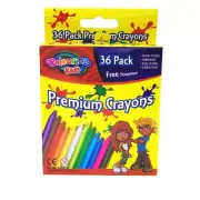 432 X CRAYON CRAYONS WITH FREE SHARPENER - ASSORTED VIBRANT COLORS KID CRAFT