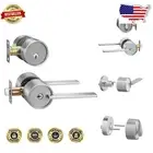 Zero Gravity Satin Nickel Door Handle & Deadbolt – Reversible High Security