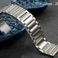 在飛比找PChome24h購物優惠-全新 不鏽鋼實心摺疊扣-快拆式金屬錶帶 ( 22mm.20m