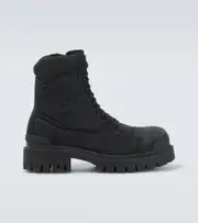 [Balenciaga] Balenciaga Combat Strike canvas lace-up boots AU 7 black