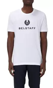 Belstaff Signature T-Shirt Retro Cotton Phoenix Logo Tee Regular Shirt White XXL