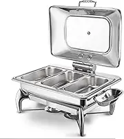 Food Warmer Electric Buffet Server Stainless Steel Buffet Hot Plates - Buffet Warmers,Covered Stainless Steel Heating Trays,Food Heaters with Solid Steel Lids and Holders for Wedding Party