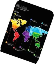 [WRITWAA] World Map Pattern Luggage Protector Cover for Suitcase Elastic Sleeve Easy Access Handles Stylish Travel Accessory to Prevent Scratches and Dirt