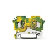 A●10pcs WAGO 281-607 ​2-Conductor Ground Terminal Block 4mm² Green-Yellow New