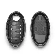 5-Buttons Black Carbon Fiber Smart Key Fob Cover Case Holder For Nissan Altima