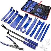 19 pcs Trim Removal Tool,Car Panel Door Audio Trim Removal Tool Kit, Auto Clip Pliers Fastener Remover Pry Tool Set with Storage Bag