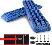 X-BULL Recovery Tracks with Bag and Mounting Pin Set 4x4 Recovery Boards Offroad 4wd Tracks 22046LBS/10000KG Stand for Automotive Accessories Tires and Wheels in the Sand Mud Snow(GEN 3.0 Blue)