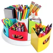 Rotating Art Supply Organizer for Kids, Crayon Marker and Pencil Storage
