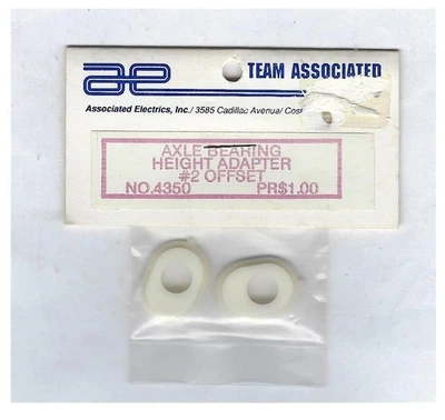 Team Associated 4350 Axle Bearing Height Adapter #2 Offset RC10L RC12L White NIB