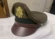 US Army Officers Visor Cap - Chocolate - All Sizes Repro WW2 Crusher Service Hat