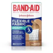 Band-Aid Flexible Fabric Adhesive Bandages Protection Assorted 30 Ct Pack of 3