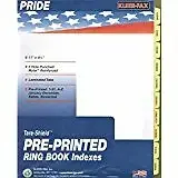 Ring Book Index Dividers, States Printed on Tabs, for 8.5 x 11 Sheets - Full Set