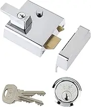 Yale P-2-CH-CH-40 - Double Locking Nightlatch - 40mm - Chrome Finish - High Security can be Locked from Inside with Key