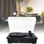 Turntable for Vinyl Records, Bluetooth Vinyl Record Player, Stereo Speakers, 3.5mm Audio Input, Ruby Piezoelectric Cartridge + Damping Knob, RCA Output, Household Use,B