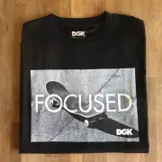 DGK “ Focused ” Black T-Shirt M Dirty Ghetto Kids Skateboards Deadstock Willi