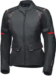 Held Savona ST waterproof Ladies Motorcycle Textile Jacket, black-red, Size 3XL for Women Black Red