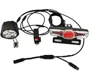 CONHIS MOTOR Ebike Headlight and Tail Light Set for 8fun Bafang Mid Drive Motor Front and Rear Light Kit for BBS01 BBS02 BBSHD with Turning Light, Brake Light and Horn