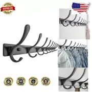 Sleek Metal Wall Coat Rack with 10 Hooks - Durable and Elegant Organization