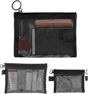 3pcs Mesh Bags with Zipper,Cosmetic Organization Pouches for Purse Toiletries Travel Vacation Office Home to Storage Small Items