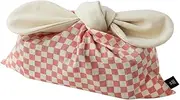 &NE NHK-174-IMPK Lunch Bag, Ribbon, Checkered Pink, Made in Japan, Wrinkles, Inconspicuous, Lunch Bag, Japanese Pattern, Ribbon, Clothing, Easy to Tie, Stylish, Cute, Gift, Gift, Students, Adults,