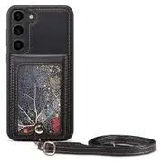 Card Holder Kickstand Leather+tpu Phone Cover Case For Samsung Galaxy S24+