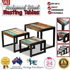 3 Set Nesting Tables Reclaimed Wood Living Room Nest Side Nested Coffee Table AU