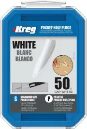 KREG CAP-WHT-50 White Plastic Plugs 50-Count