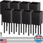 LADECH 8 Pack Fence Post Holder Ground Spike Use for Concrete Deck - Post Anc