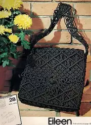 1970s Eileen Lacey Macrame Handbag Pattern #7107 Purse Strings Vol. 2