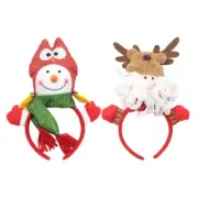 Santa Plush Hair Bands Snowman Ear Christmas Santa Headwear Snowman Hair Hoop
