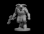 Minotaur Fighter Barbarian Adventurer 28mm Scale DND D&D Wargame Tabletop Mini