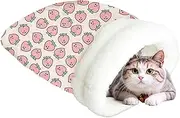 WJnflQN Sleeping Bag for Cats,Kitten Bed Winter Cat Bed - Cat Sleeping Bed Cat Sack, Warm Cat Bed, Cashmere Cat Nest Bed Semienclosed for Small Cats Dogs