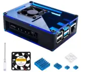 Miuzei Raspberry Pi 4 Case w/Cooling Fan 4 Pc Aluminum Heat Sinks (no Pi Board)