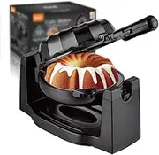 Uniform Heat Electric Rotating Lava Cake Maker, Rotating Waffle Maker, Non-Stick Stainless Steel Bpa Pfoa Free, Can Bake 21CM Diameter Bread, Easy to Clean, Perfect for Make Chocolate Cake