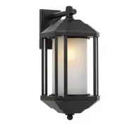 Havard 1 Light Wall Light 230mm IP44 Black & Frost - HAVARD EX23-BK