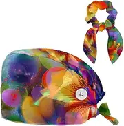 [YTYVAGT] Scrub Caps Women,Scrub Hats Suitable for Women,Watercolor Poppy Floral