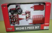 ERTL 1/64 Scale 5 pc set Case IH MX240 Tractor, Spreader, Plow, Wagon & Planter