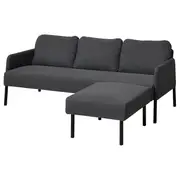 GLOSTAD 3-seat sofa with chaise longue, Knisa dark grey