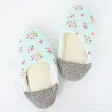在飛比找遠傳friDay購物優惠-【MORINO】日式踩腳室內拼布拖鞋-粉藍色