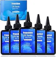 5x100G UV Resin,Upgrade Formula Crystal Clear UV Resin Solar Cure Sunlight Activated Hard UV Resin Kit for Jewelry Earrings Necklace Bracelet Making, Casting& Coating and DIY Craft