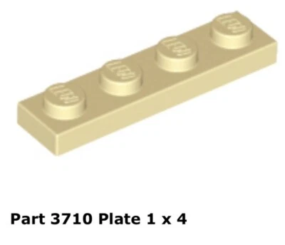 Lego 4x 3710 Tan Plate 1 x 4 75290