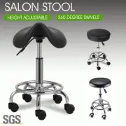 Salon Barber Stool Massage Hairdressing Chair Swivel Hydraulic Lift PU Black AU