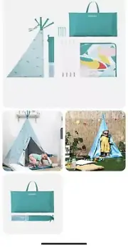 Babymoov Tipi Jungle Kid's Large Inside/Outside Play Teepee Tent with Bag No Box
