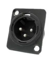 (12 PACK) PROCRAFT PXLRMP-B "D" Type Panel Mount XLRM Connector w/ Black Shell