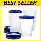 Clear Bottom Blue Twist Top Food Storage Containers - 72 Pack for Meal Prep