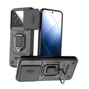 Compatible with Xiaomi 14 Bracket Shell,with Slide Camera Lens Cover